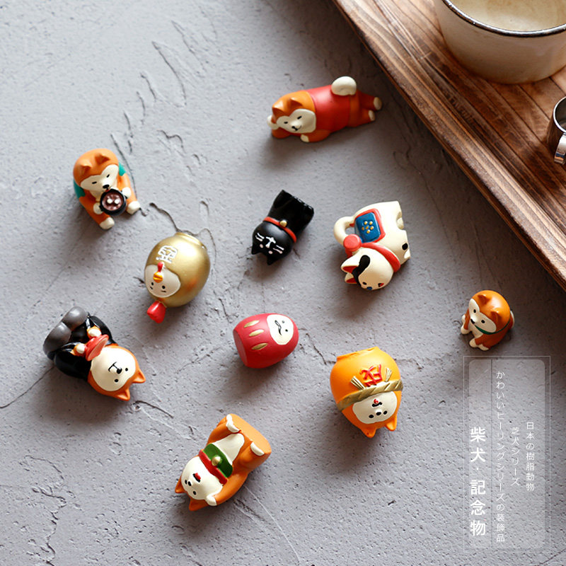 Chai Dog-Remembrance of the Day Healing Series Resin Animal Tabletop Pendulum with Cute Dog Creative Gift Craft Gifts Swing Accessories