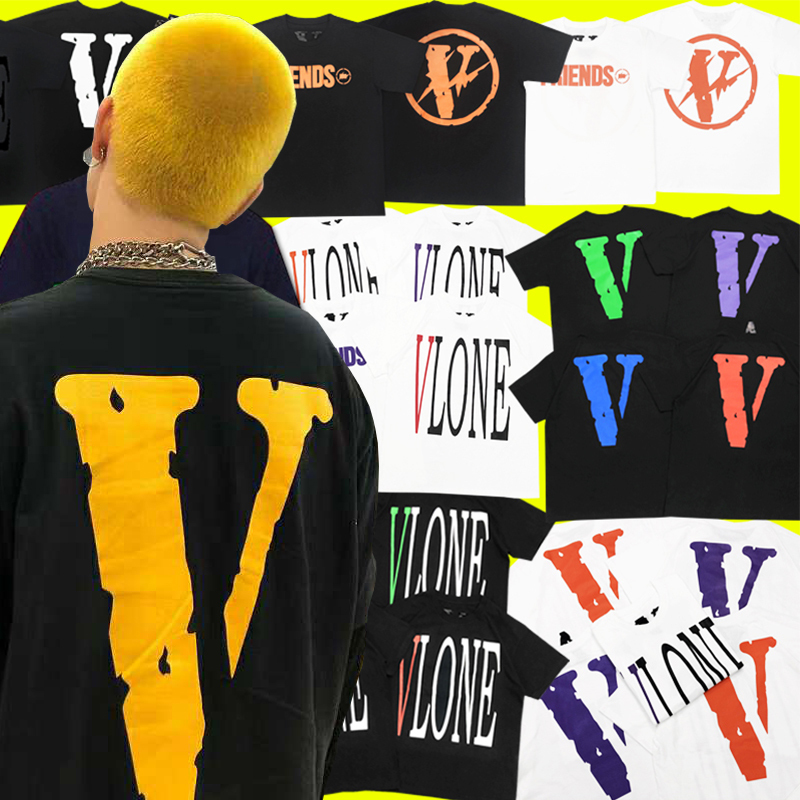Rocky Vlone Life Short-Sleeved Reflective Large V Beijing and Shanghai Limited Edition Couple's Unisex T-Shirt Loose Fit Rocky Vlone Life Short-Sleeved Reflective Large V Beijing and Shanghai Limited Edition Couple's Unisex T-Shirt Loose Fit
