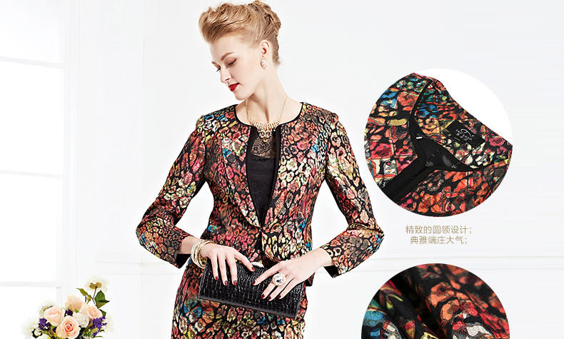 JAN AN KHÔNG CÓ Jane Enouqiu new slim giảm béo nhỏ phù hợp với in ấn OL áo khoác ngắn nữ J310098SY áo dạ nữ đẹp