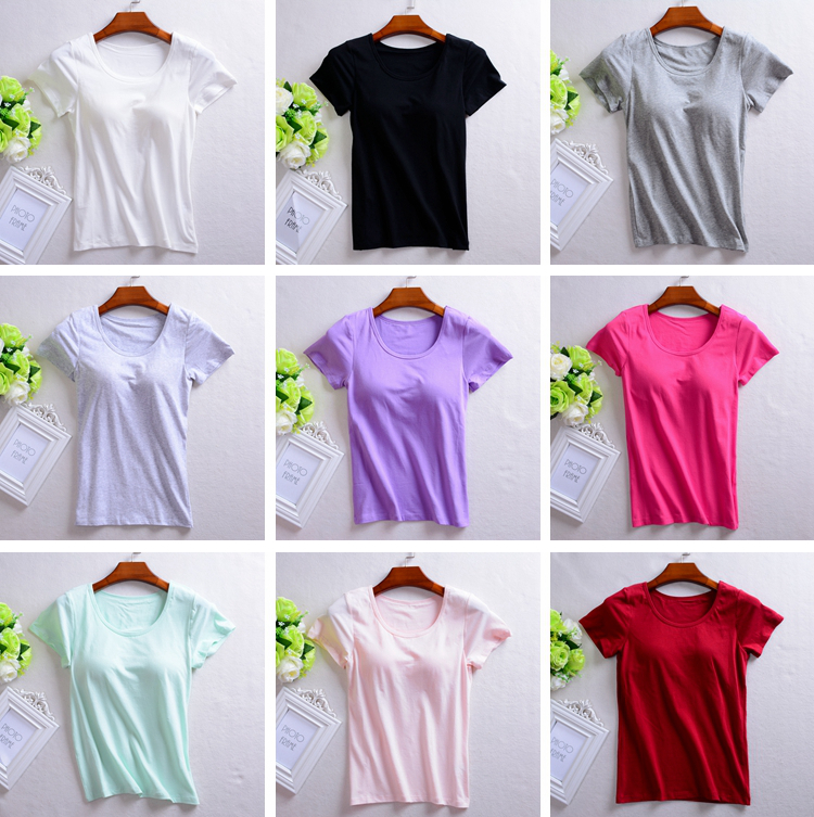 Yoga nhà dịch vụ đồ ngủ tops của phụ nữ bông vành đai ngực pad ngắn tay T-Shirt nửa tay áo ngực cup một đáy mùa hè