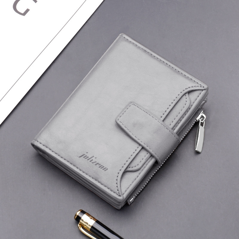 Short Wallet for Men, Vertical Style, 70% off Compartments, Multifunctional, with Inner Zipper, Can Hold Driver's License, Large Capacity Men's Wallet