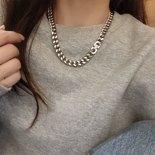 Ожерелье из нержавеющей стали, мужская универсальная цепочка до ключиц в стиле хип-хоп, изысканный стиль