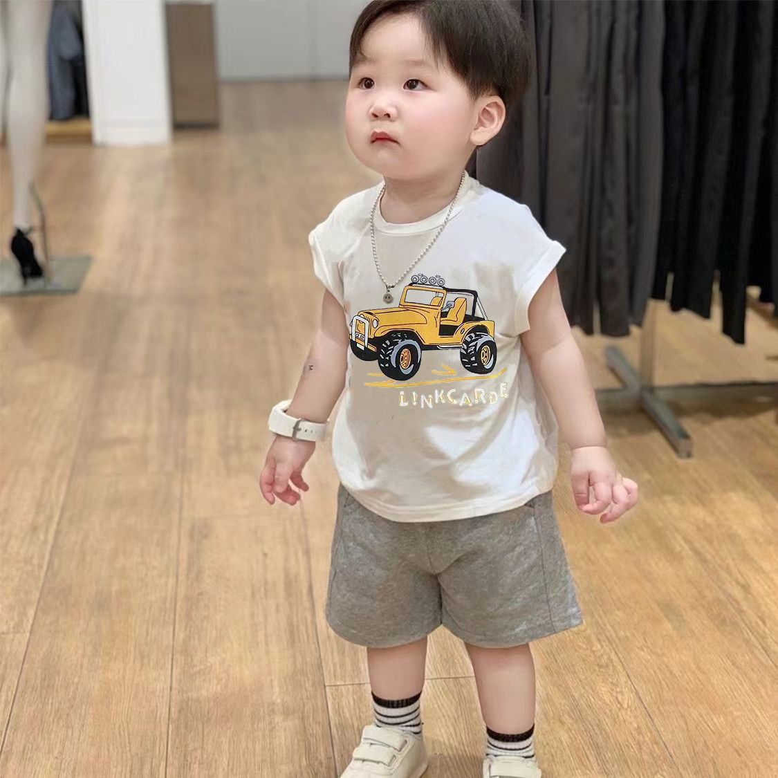 Kids Summer Pure Cotton Cartoon T-Shirt and Shorts Two-Piece Outfit Set O1CN01TaBzIA1guZLBXDtWx !!2229374202
