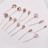 Посеребренная 925 тонкая игольная головка ремня, косое отверстие, кривое отверстие, левое и правое отверстия, длинная пряжка, коровья ноздря, горизонтальное отверстие, маленький кулон, пряжка из семян дыни