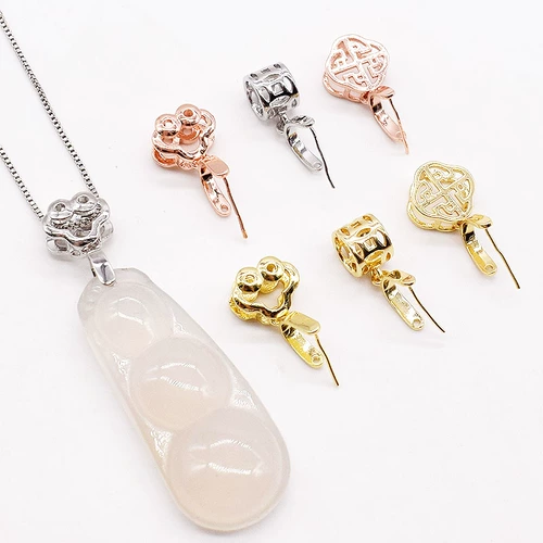 Серебряная подвеска, изумрудная застежка, ожерелье, DIY, золото 24 карат