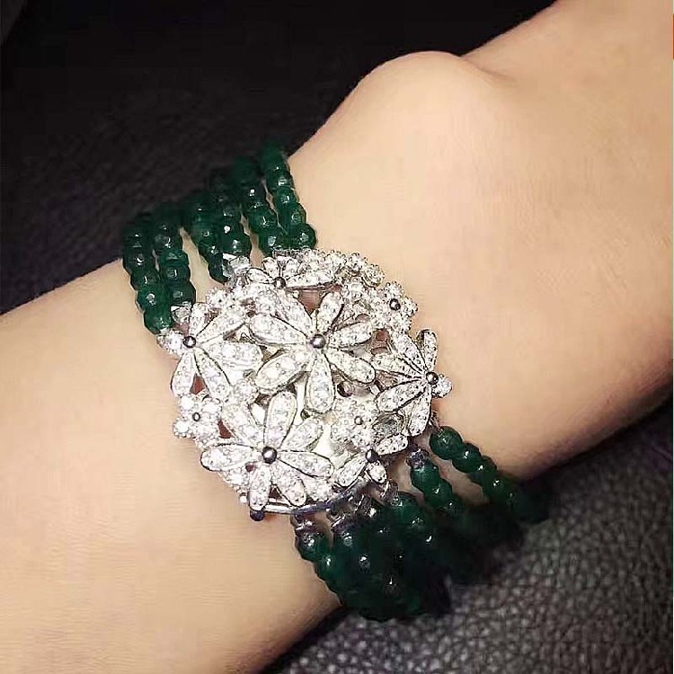 925 Silver Buckle Luxury Micro-set Series Full Diamond Double Ring Buckle Pearl Buckle Necklace Buckle Hand Buckle Multi-breasted Buckle