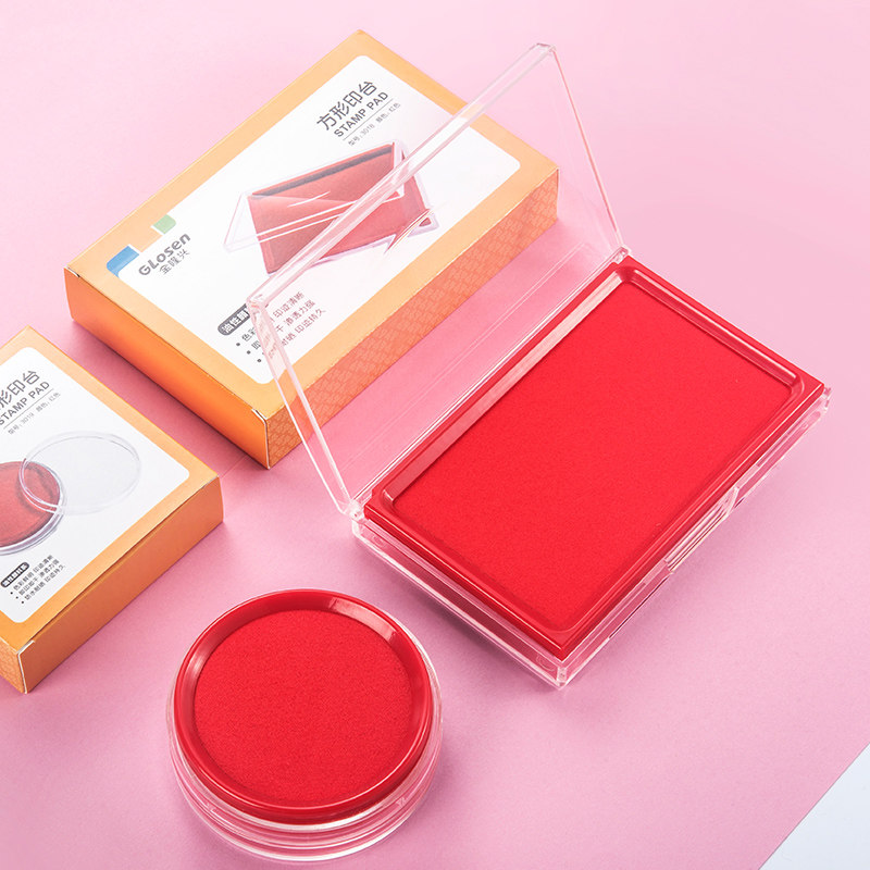 Jinlong Xing printing printing stand red large round blue oil speed dry Indonesian seal of mud stamp Financial press red printing fingerprinting office supplies baby baby baby hand and footprint business