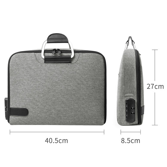 Combination lock seal business license storage bag portable storage box financial office document package cashier accounting package seal box large capacity handbag bill package license all-in-one package box