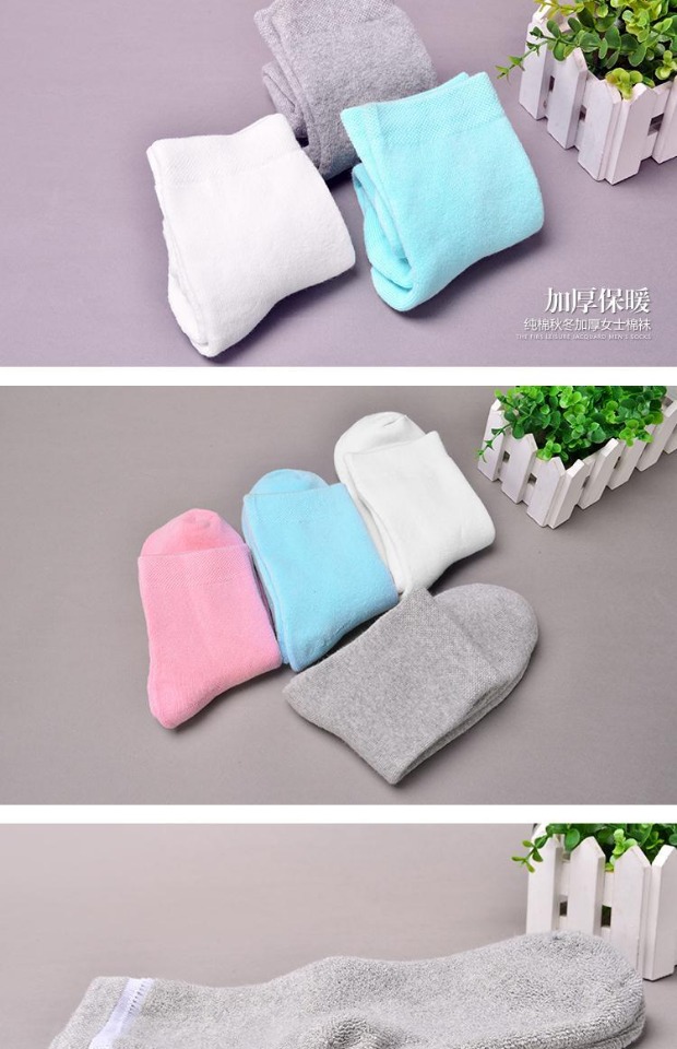 Vớ mùa đông tất nữ dày cotton ấm mùa thu và mùa đông đống vớ trong ống terry khăn vớ cotton cộng với ống cao nhung quan tat bong day