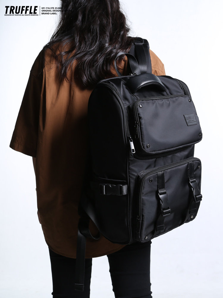 Truffle2025 New Backpack Men's Large Capacity College Student Female School Bag Junior High School Student Travel Computer Backpack