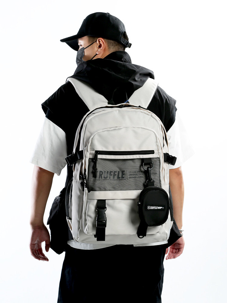 Truffle Japanese-Style Large-Capacity Casual Backpack for Men, High School, Junior High School, College Student Travel Computer Backpack