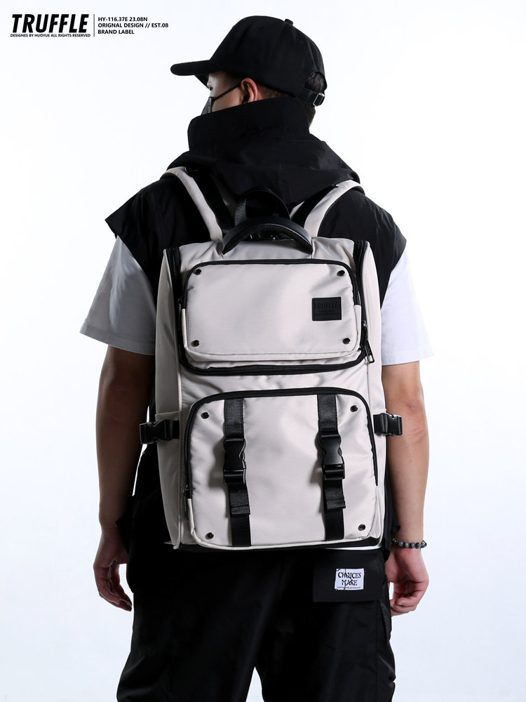 Truffle2025 New Backpack Men's Large Capacity College Student Female School Bag Junior High School Student Travel Computer Backpack