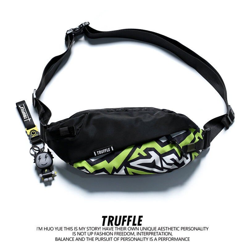 TRUFFLE NEW WAVE Hip Hop Single Shoulder Diagonal Satchel Chest Bag Men Bag Student Individuality Casual Bag Purse Girl-Taobao