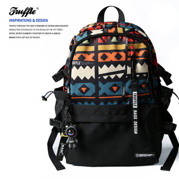 Truffle Ethnic Style Casual Backpack Men's Junior High School Bag Female College Student Large Capacity Computer Travel Backpack