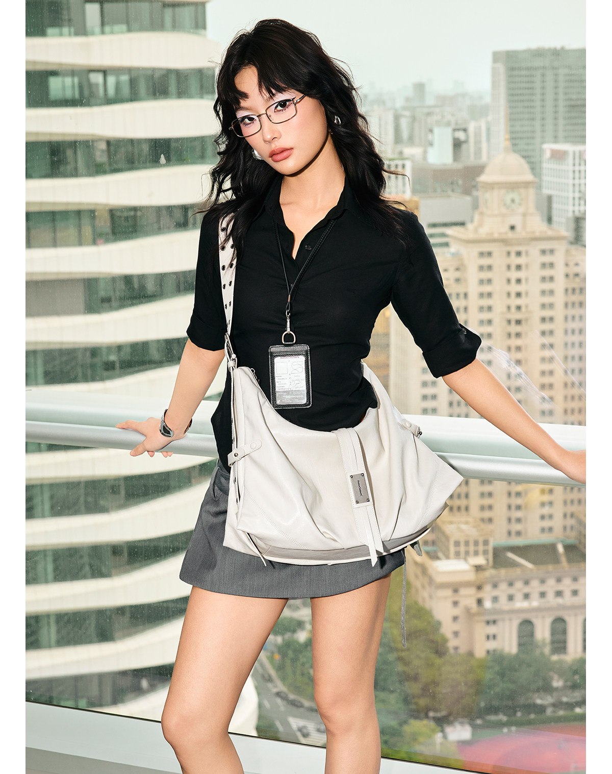 SmoSmos Faux Leather Zip-Top Shoulder Bag