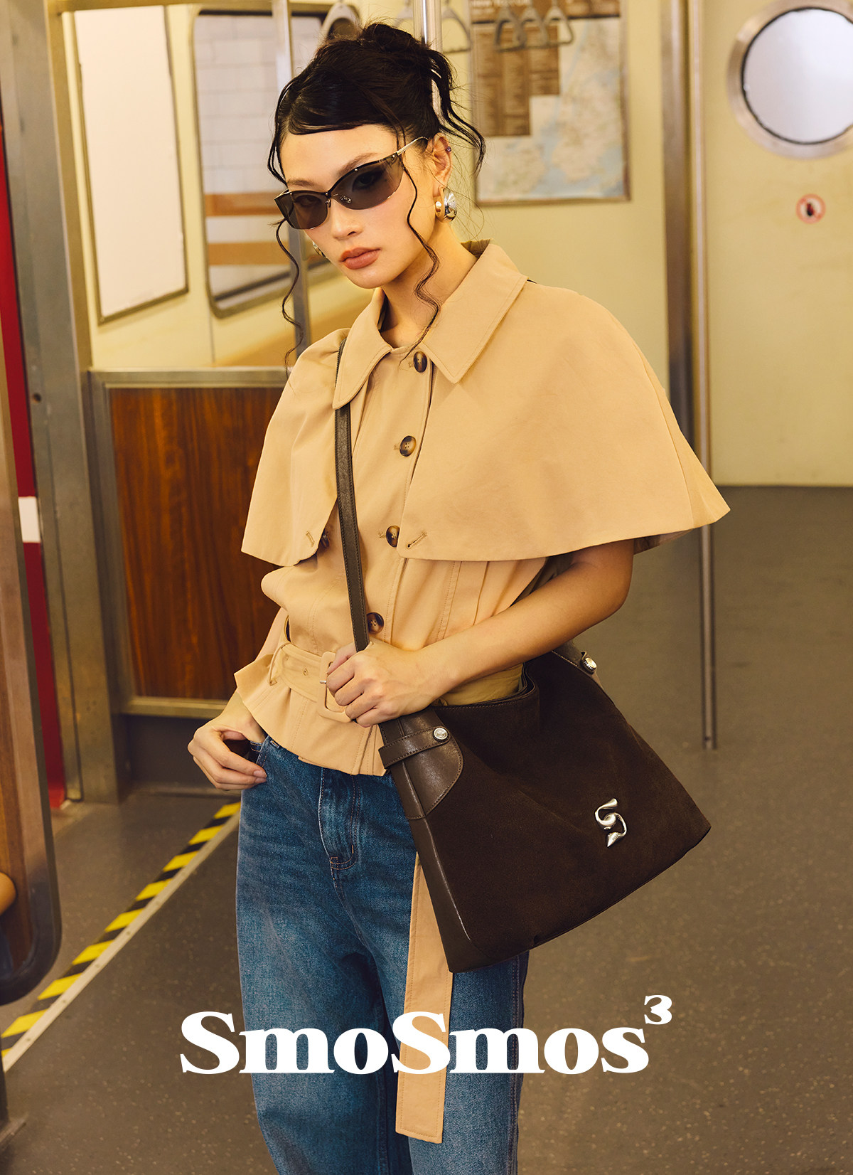 SmoSmos Mocha Suede Hobo Shoulder Bag