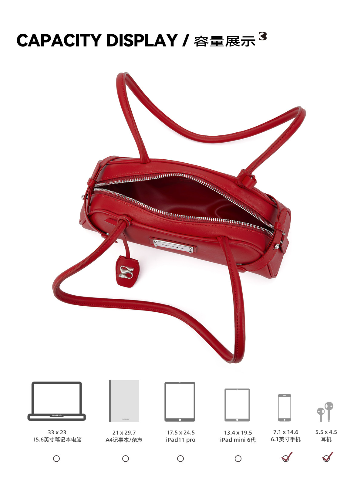 SmoSmos Leather Bowling Underarm Bag
