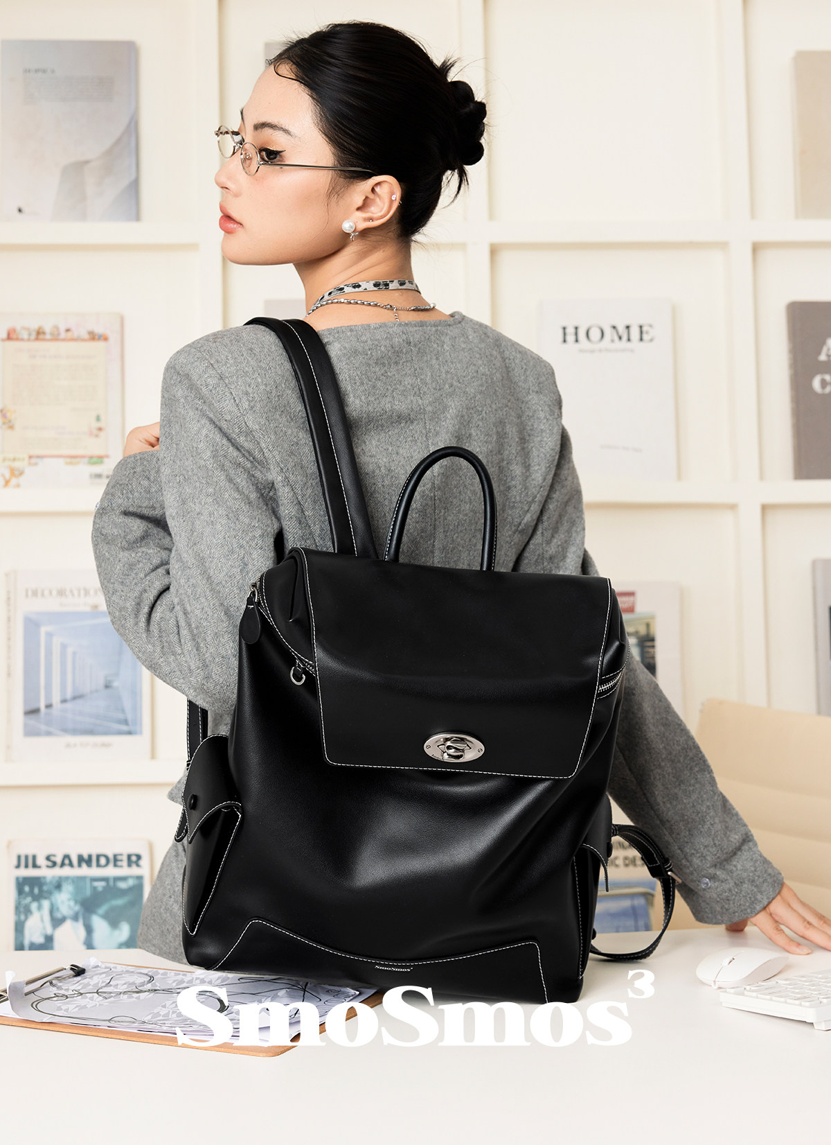 SmoSmos Flap-Top Backpack Fits 16-Inch Laptop