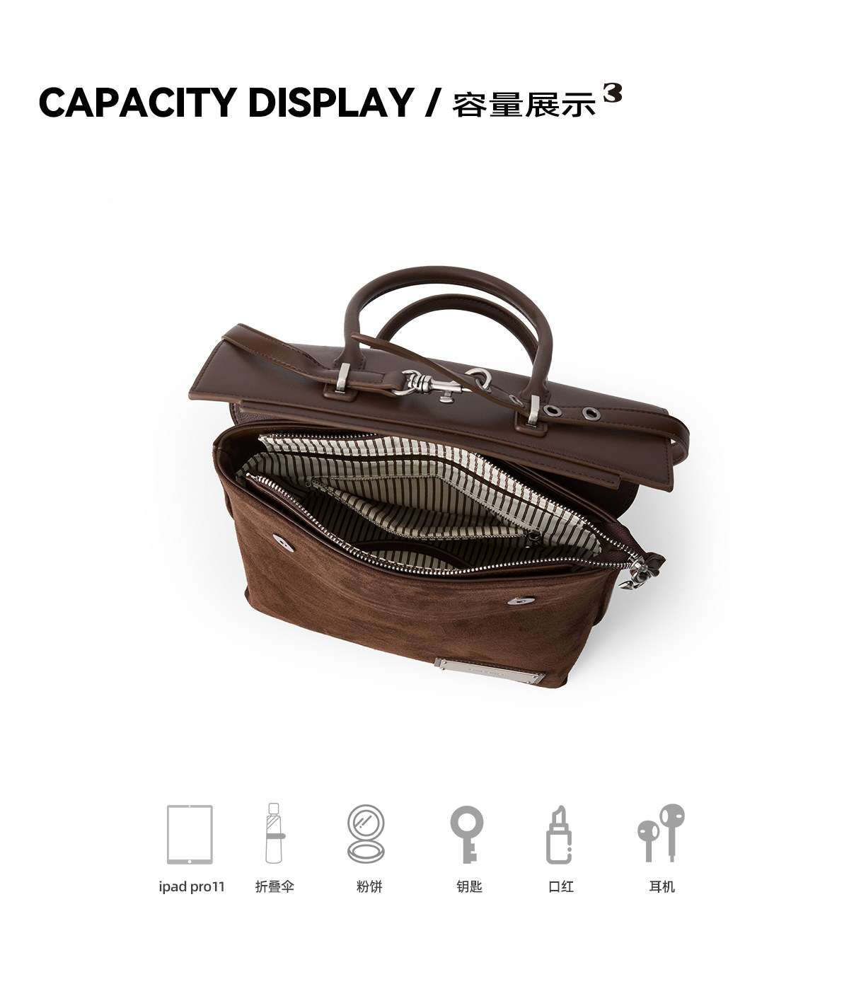 SmoSmos Suede Leather Flap-Top Backpack