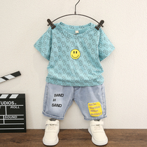 Boy Summer Suit Pure Cotton Children Short Sleeves Two Sets Baby Thin soft Cowboy Yangqi Children Summer clothes