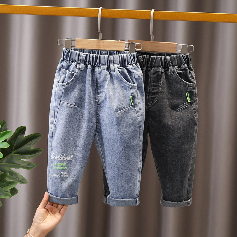 Boy Mid Waist Soft Denim Trousers Children Casual Pants Foreign Palate Baby Can Open Crotch Spring Dress New 1-3-year-old 5 wave