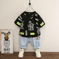 Boy Han version Short sleeves T-shirt suit Children Korean version Leisure Summer Two sets CUHK Scout 50% Pants