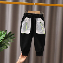 Boy Clothing Boy 2022 New Pants Spring Autumn Money Children Casual Pants Foreign Air Baby Sweatpants Little Boy Long Pants Tide