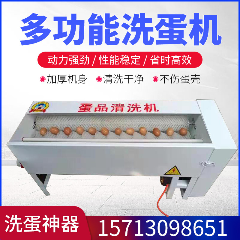 Fully Automatic Commercial Egg Product Cleaning Machine Small Brush Double Row Dual-Use Water Circulation Salted Duck Egg Yolk Puree Egg Washing Machine