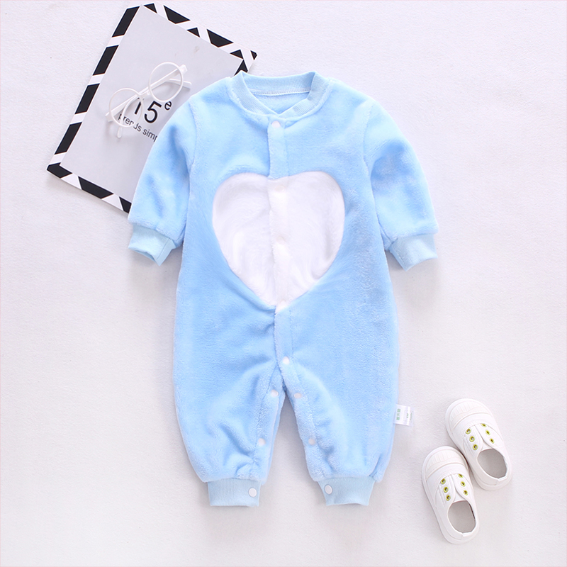 Bộ đồ liền thân flannel cho bé, quần áo, mùa thu đông, ấm áp, quần áo sơ sinh, đồ ngủ nhung san hô, trang phục, romper quan ao tre em