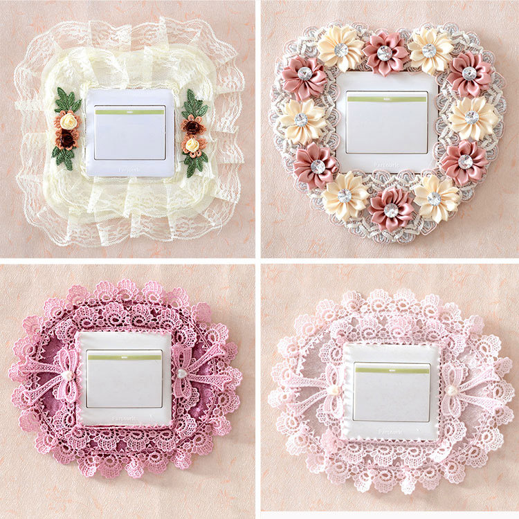Switch cover Switch cloth art lace Switch protective cover Switch board socket decoration