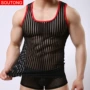 GV nam vest lưới trong suốt vest nam cảm giác phối cảnh thoáng khí từ vest nam - Áo vest áo ngực đẹp