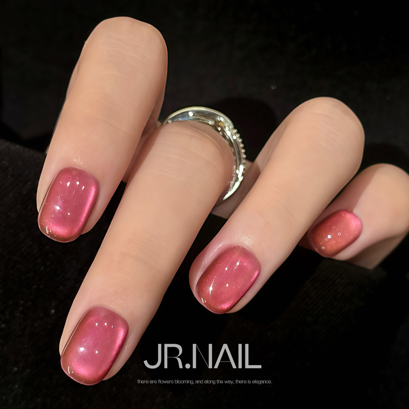 [Alice] Purely Handmade Short-Length Wearable Nails with Red Glass Beads and Cat-Eye Effect, Elegant and Complexion-Enhancing, New Summer 2026 Style