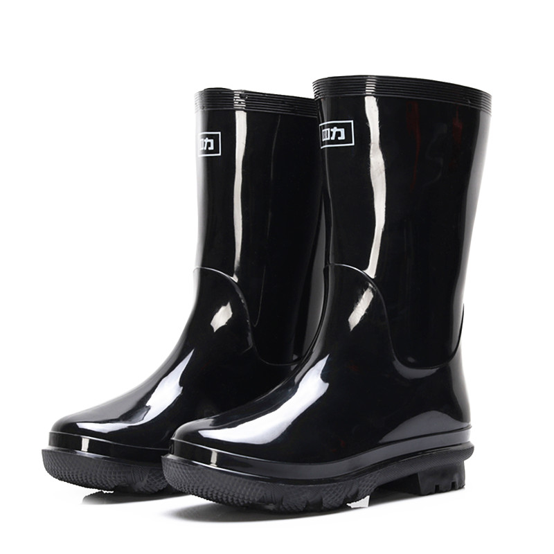 Rain Shoes Men's Glint Rain Boots Midtubes Warm Shoes Water Shoes Fishing Boots LABOR BOOTS MAN WATERPROOF RUBBER BOOTS ADULTS