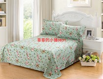 Pastoral small green flower cotton rough cloth canvas custom student dormitory single double thickened cotton sheets pillowcase