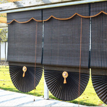 Bamboo Curtain Day Type Roller Shutters Shading Sector Curtain Lifting Folding Roman Curtain Hotel Tea Building Soft Partition Supermarket Bamboo Curtain Door