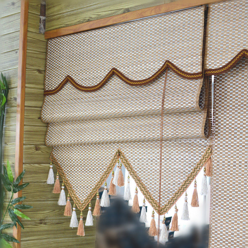 Custom Day Style Bamboo Curtain Upscale Flow Sufold folding curtain roller blinds shade curtains Decorative Curtain hotel Lift partition door blinds