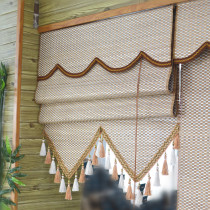 Custom day style bamboo curtain upscale flow Su folding curtain roller blind shade curtain decoration curtain hotel lifting partition door curtain