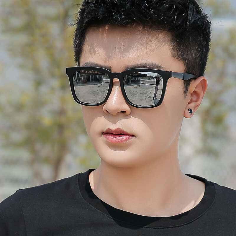 New polarized sunglasses men's square sunglasses Korean version of the eye anti-UV large frame driving glasses trend wild