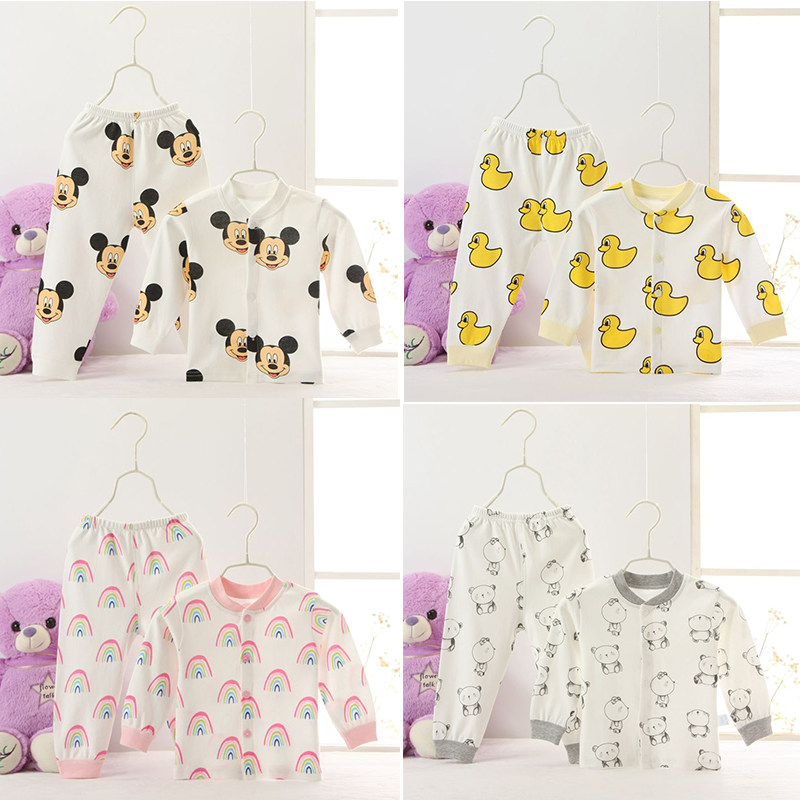 婴儿短袖套装儿童夏季薄款两件套打底衫内衣男女宝宝休闲T恤