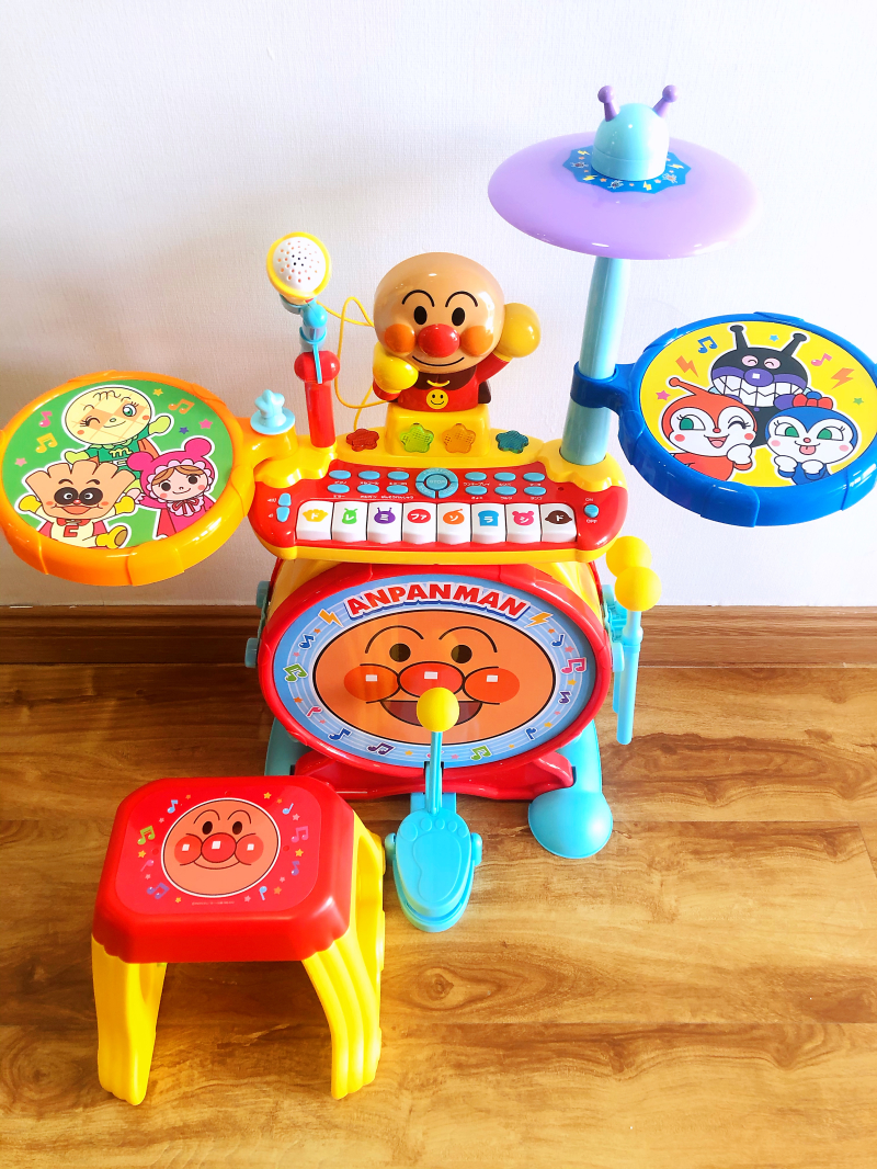 Export Japan children's music electronic keyboard key drum stand with stool accompaniment luxury knocking toy gift
