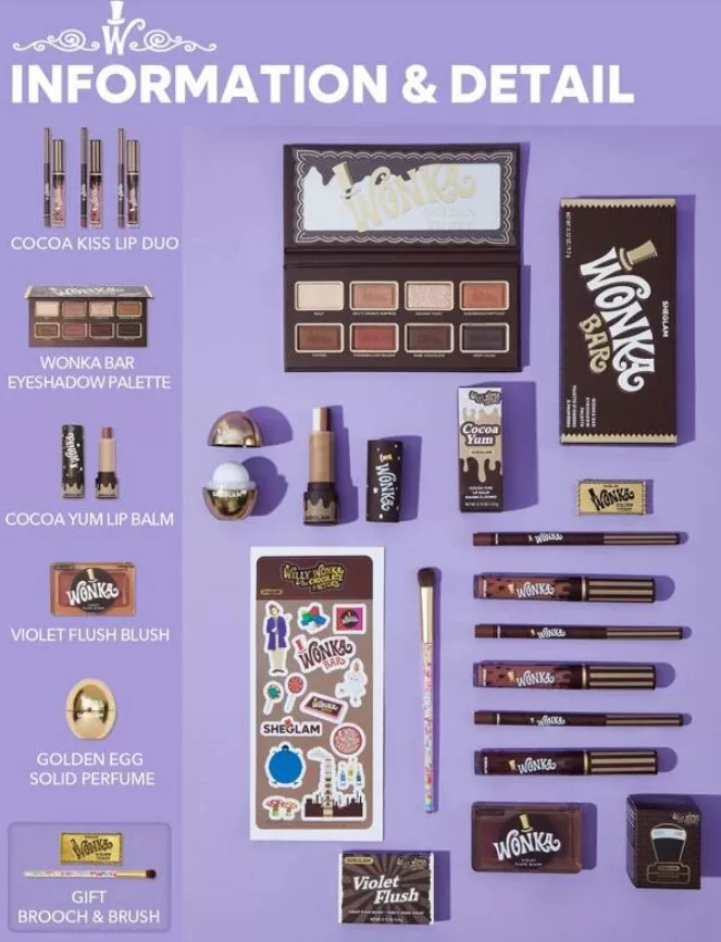 Набор для макияжа Sheglam Charlie’s Chocolate Factory — коллекция теней и помад Willy Wonka