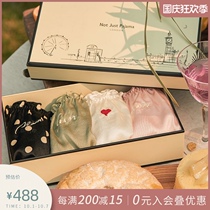 notjustpajama silk underwear 4 gift box sexy mulberry silk hips girl low waist breifs