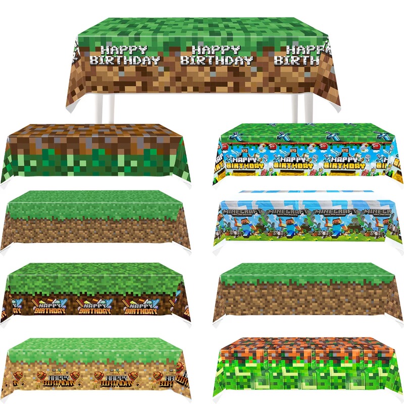Minecraft Game-Themed Party Mc Merchandise Birthday Decoration Supplies Disposable Pe Tablecloth Waterproof and Oil-Proof Minecraft Game-Themed Party Mc Merchandise Birthday Decoration Supplies Disposable Pe Tablecloth Waterproof and Oil-Proof