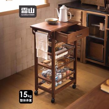 Frost beech dining cart movable multi-layer trolley snack storage rack kitchen storage rack wrought storage basket