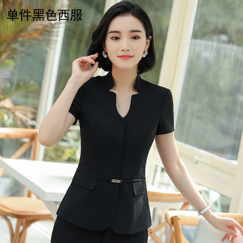 Mùa hè 2019 mới phụ nữ chuyên nghiệp của bảo hộ lao váy phụ nữ đang mặc ngắn tay worksuit phù hợp với mùa hè