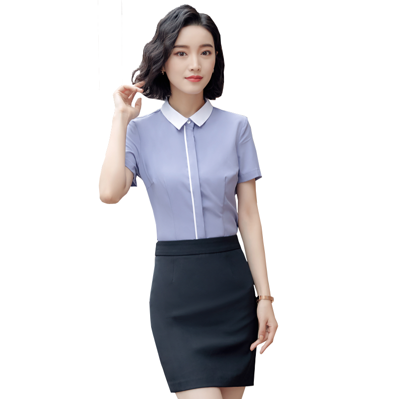 Professional Kit Phụ nữ 2019 mới chính thức mùa hè ngắn tay áo váy Mặt trận Beauty Jewellery Cửa hàng Quản lý Workwear Phụ nữ