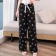 Cotton silk wide leg pants summer women's casual nine-point pants