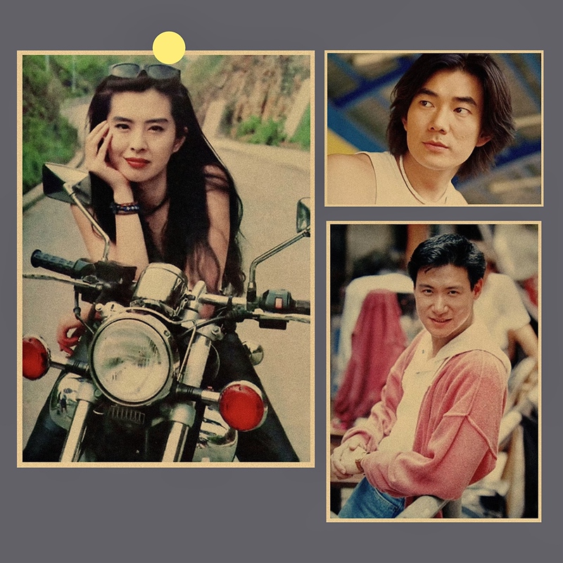 1980S Hong Kong Star Movie Posters Bedroom Dormitory Room Retro Kraft Paper Decorative Painting Wall Background Stickers