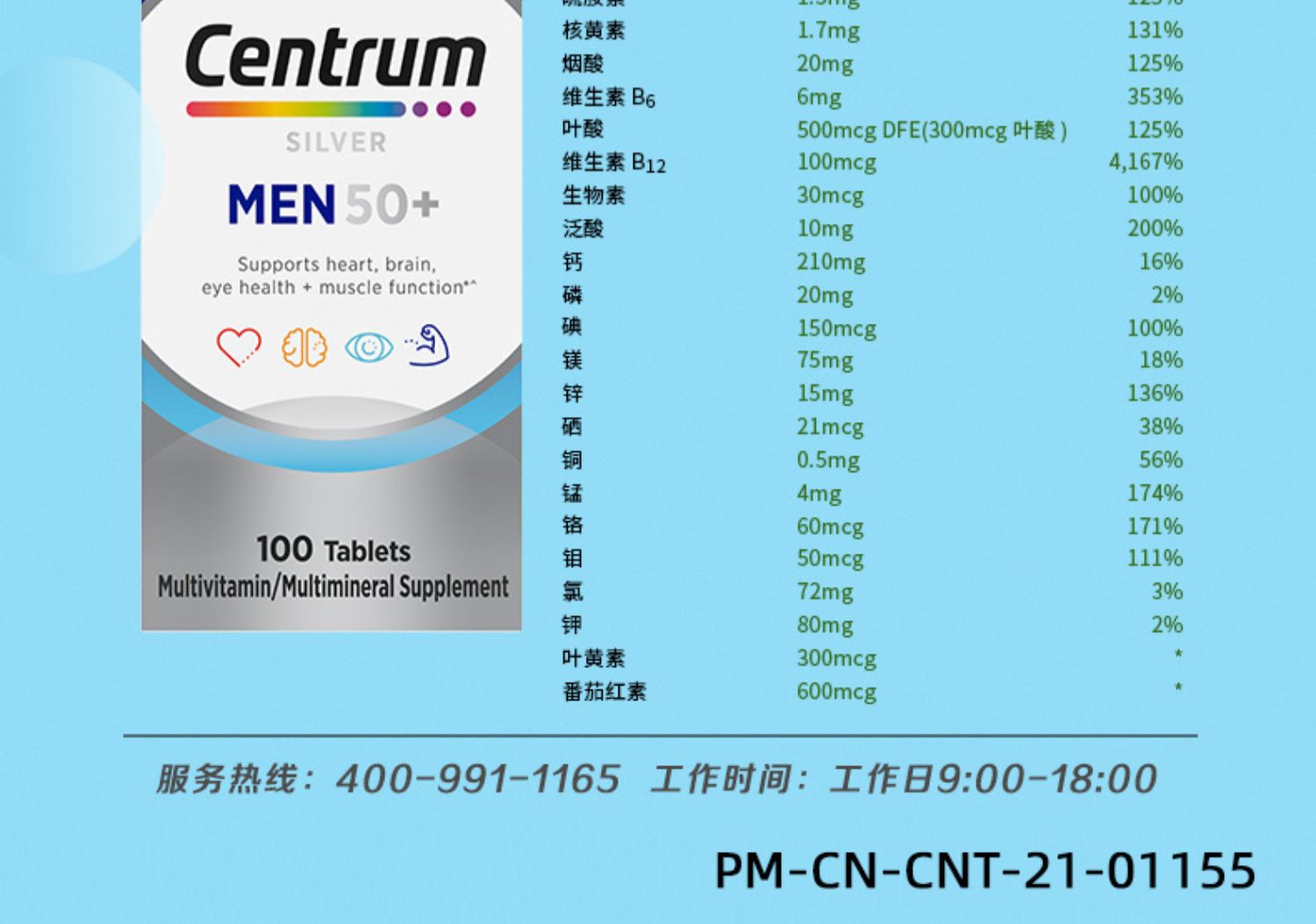 Centrum海外善存银片维生素