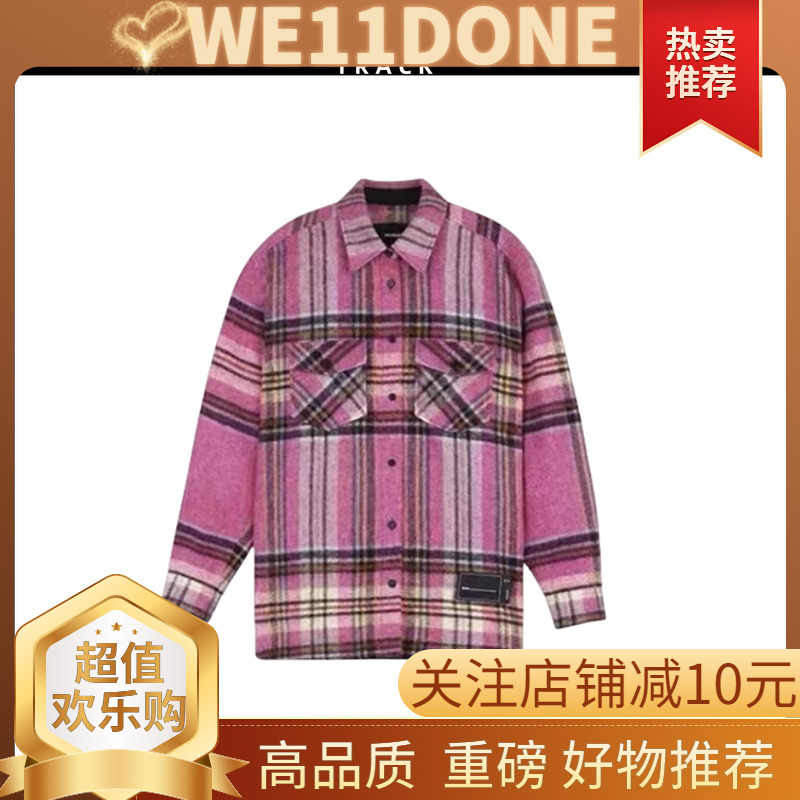 [Counter 50% off] We11Done Track Yang Mi's Same Plaid Shirt Korean Style Loose Shirt Jacket Trendy